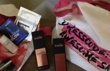 ashgrove spa's stylish reversive summer beach bag with babor skincare