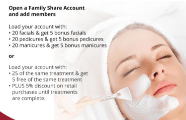 Ashgrove Spa Family Share Account Program benefits the whole family!